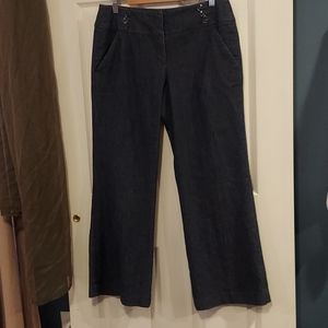Sandro Petite Wide Leg Front Creased Blue Sailor Pants 10P